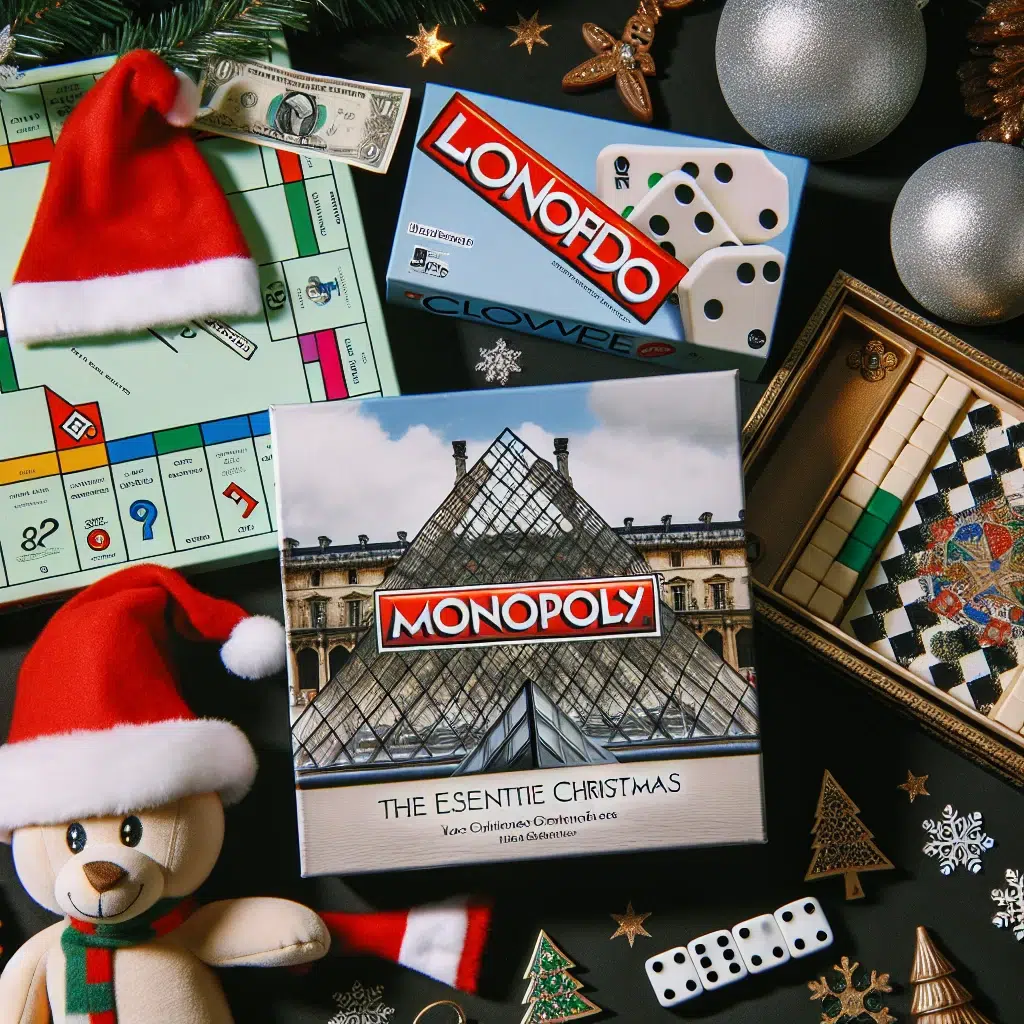 Découvrez les incontournables jeux de société de Noël : Monopoly Bon Marché, Cluedo Louvre et dominos