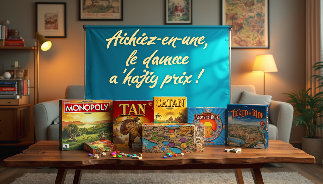 profitez de notre grande promotion sur les jeux de société sur amazon ! achetez-en un et obtenez le deuxième à moitié prix. découvrez notre large sélection pour des heures de divertissement en famille ou entre amis !