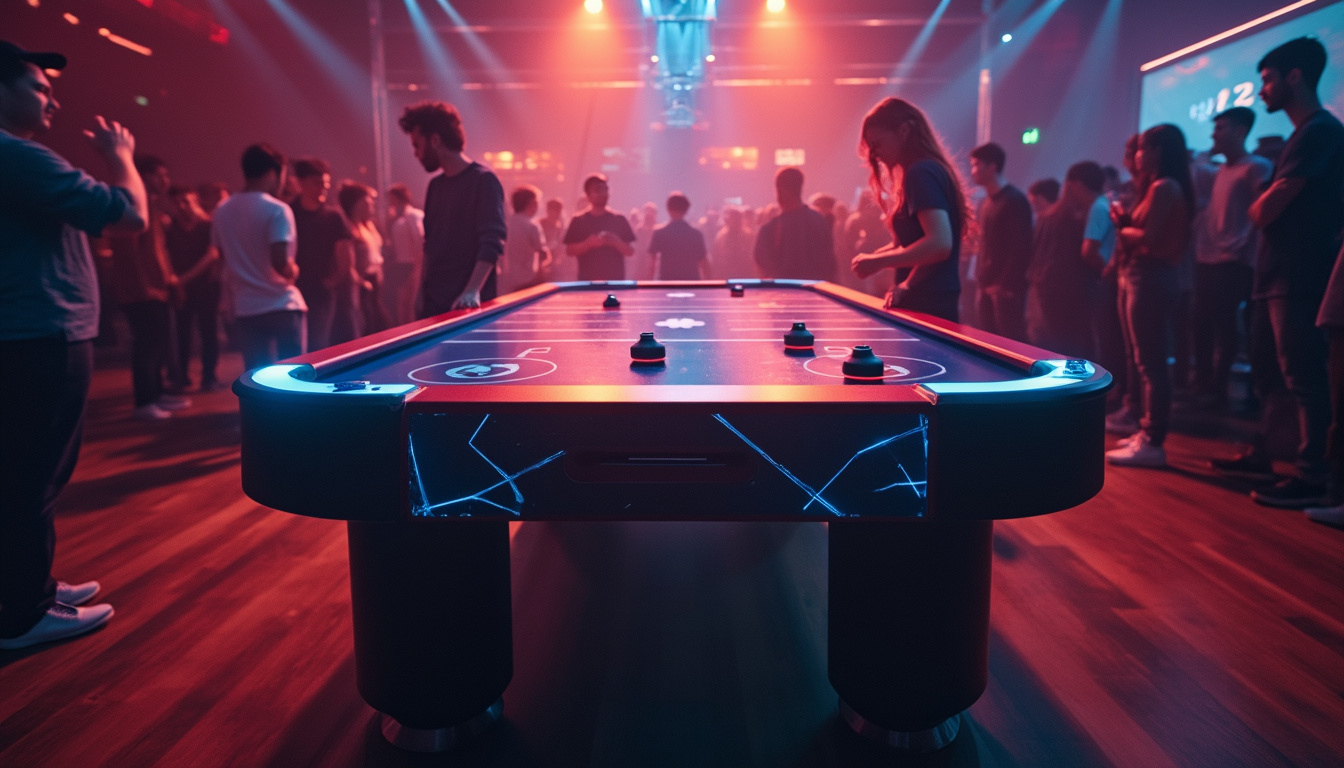 Le jeu de table de hockey sur air à quatre côtés : une expérience chaotique et dynamique