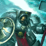 Arjac Rockfist, le puissant anvil de Fenris dans l'univers de Warhammer 40K, un colosse légendaire des Space Wolves
