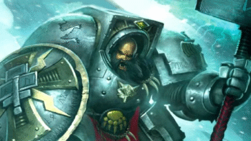 Arjac Rockfist, le puissant anvil de Fenris dans l'univers de Warhammer 40K, un colosse légendaire des Space Wolves
