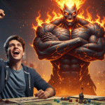 Jeux D&D, image de l'Efreeti, avec le joueur