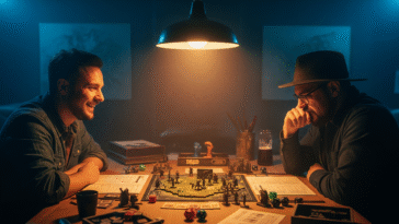 Deux joueurs s'opposer à D&D. Le débutant maitrise le jeu face au pro