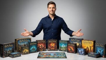 Meilleure sélection de jeux Harry Potter. L'image montre un connaisseur présenter le top des jeux Harry Potter sur le marché