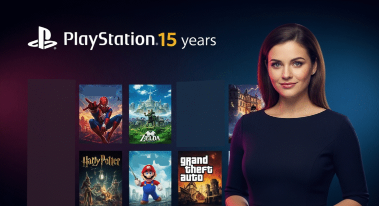 La bannière de Playstation 15 ans