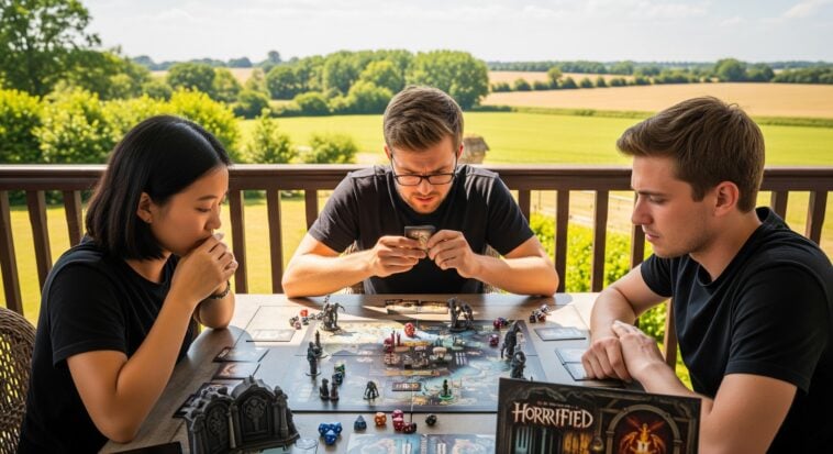 Un groupe d'amis jouant à Horrified D&D