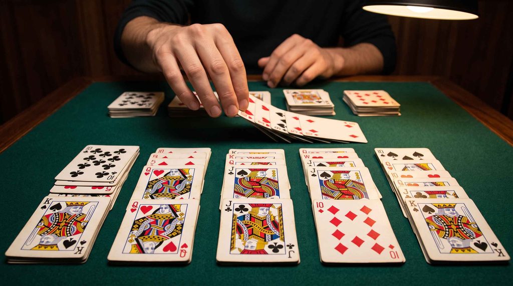spider solitaire complique la réussite carte à quatre couleurs